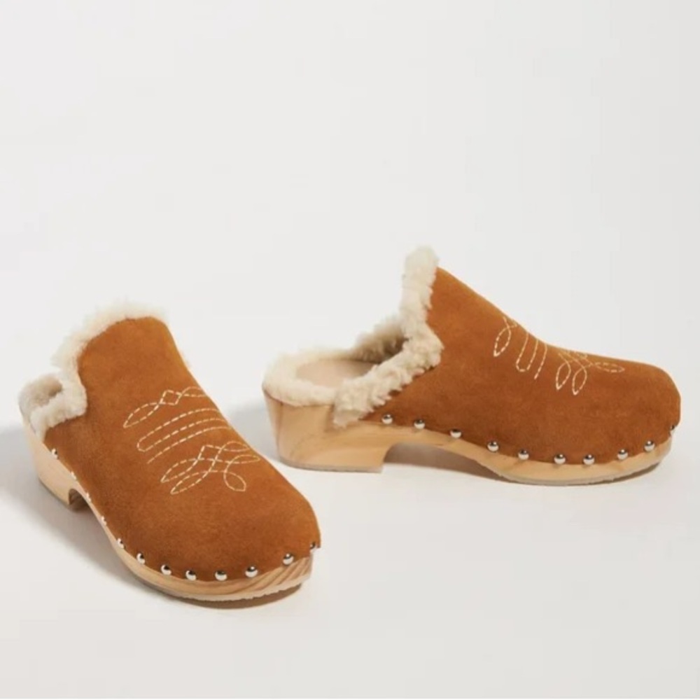 NWOT HTF Anthropologie Pilcro Shearling Lined Clog Size 11